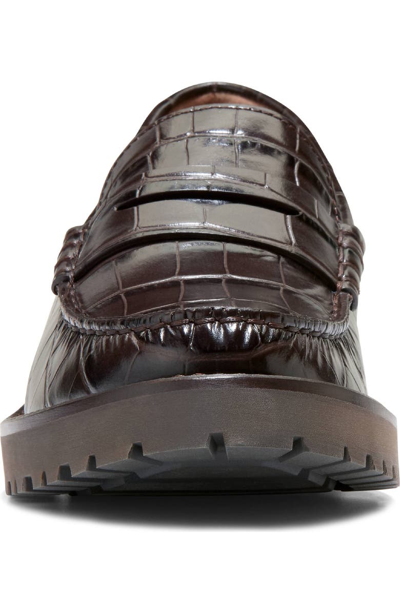 Cole Haan Treena Lug Penny Loafer, Alternate, color, Dark Chocolate Croc Print