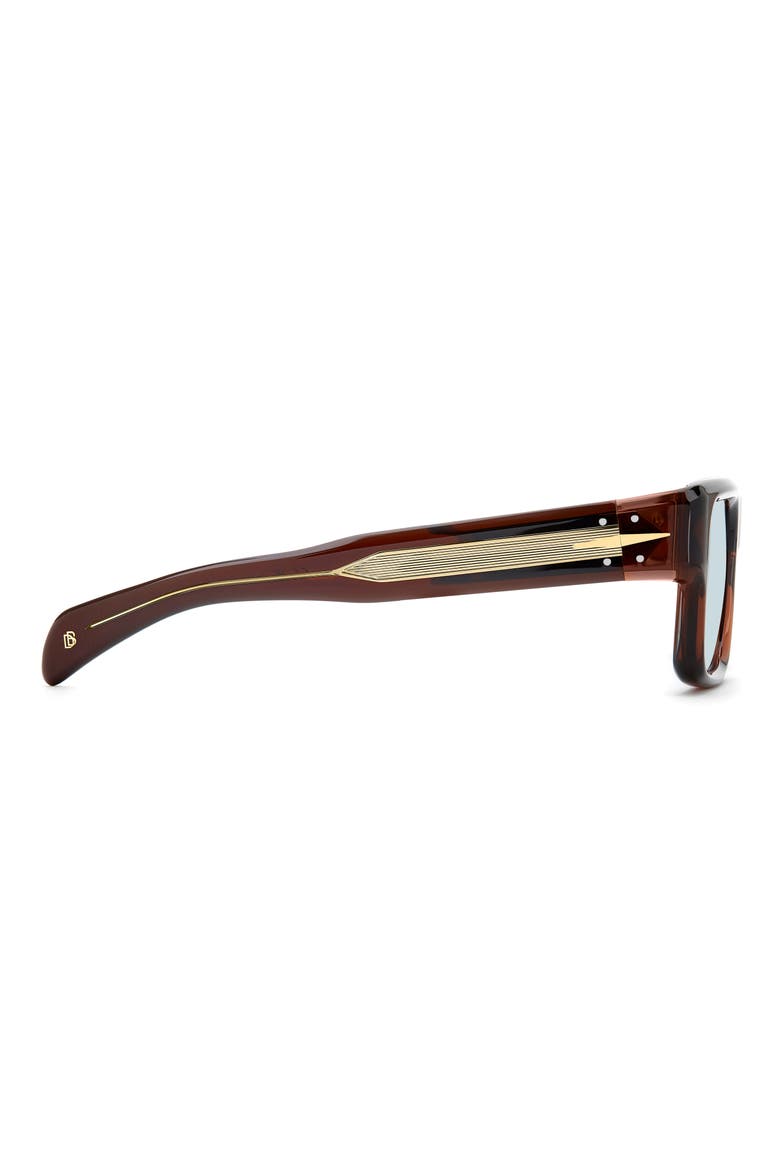 53mm Rectangular Sunglasses, Alternate, color, BROWN/ BLUE FT AR