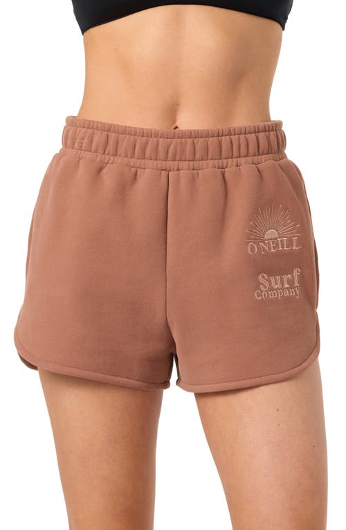 O'neill Chore Break Cotton Blend Fleece Shorts In Brown