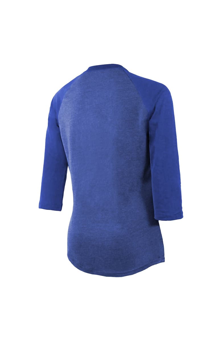 Majestic Threads Women's Majestic Threads Royal Los Angeles Dodgers 2024 World Series Champions Tri-Blend 3/4-Sleeve Raglan T-Shirt, Alternate, color, 