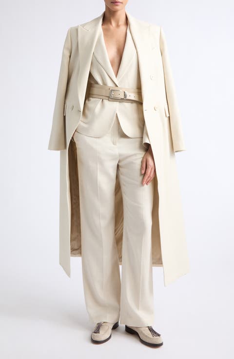 Stretch Wool, Silk & Linen Pants
