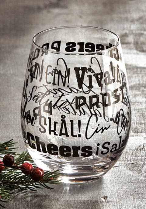 Viva Stemless Wine Glasses Black Drinkware for Bar Christmas