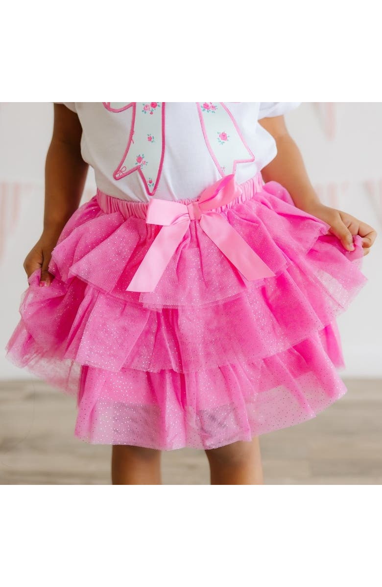Sweet Wink Raspberry Bow Tiered Tutu, Alternate, color, Raspberry