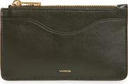 Vince Leather Zip-Top Card Case