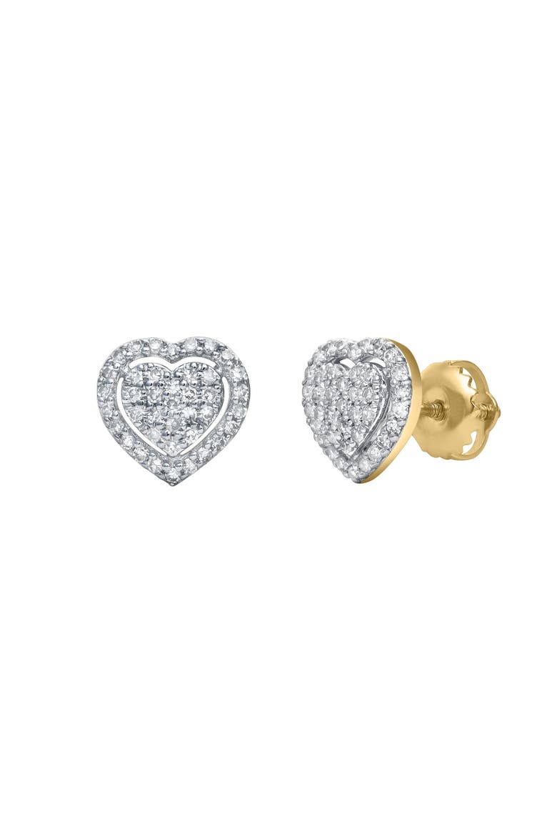 Nora Heart Diamond Earrings in 14K Gold, Alternate, color, 14K Yellow Gold