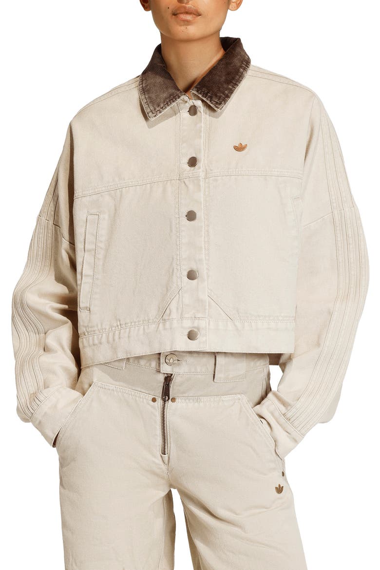 Essential Canvas Oversize Track Jacket, Main, color, STONE KHAKI
