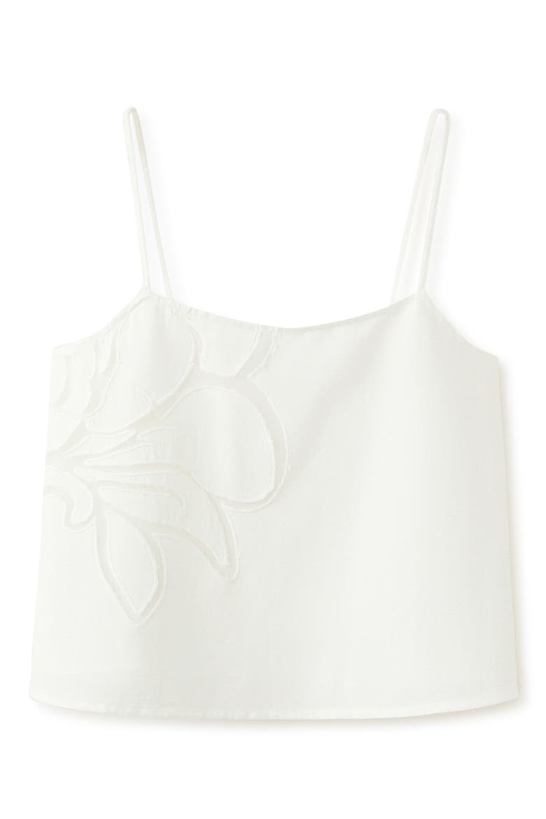 Floral Embroidered Tank Top, Alternate, color, WHITE
