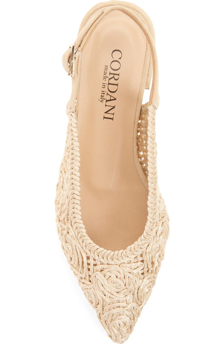 Cordani Nika Slingback Woven Raffia Flat, Alternate, color, Beige