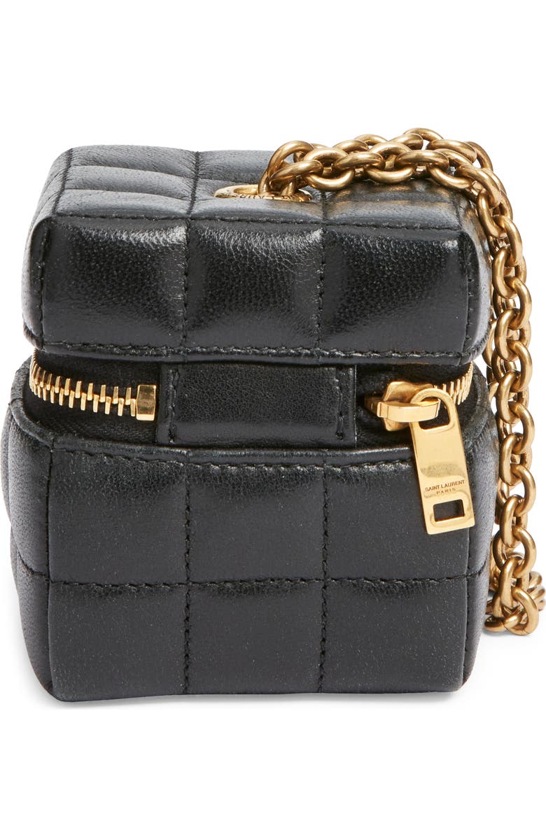 Saint Laurent Mini Cassandre Matelassé Carré Leather Wristlet, Alternate, color,