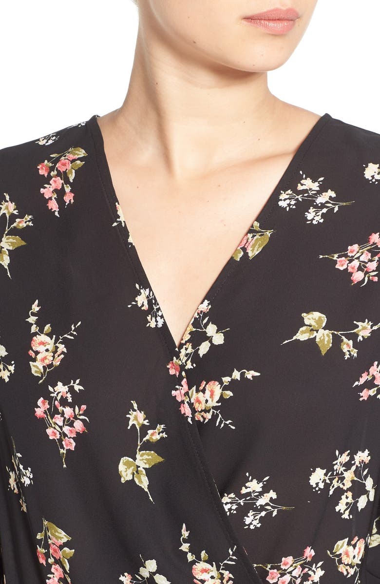 Mimi Chica Print Surplice Romper, Alternate, color, 