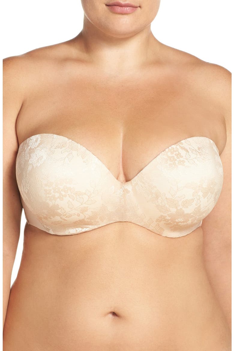Convertible Strapless Underwire Push-Up Bra, Main, color, BOMBSHELL NUDE
