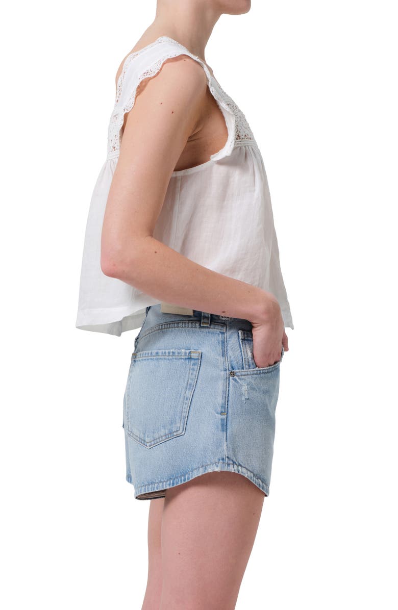 Citizens of Humanity Mia Lace Inset Babydoll Top, Alternate, color, White