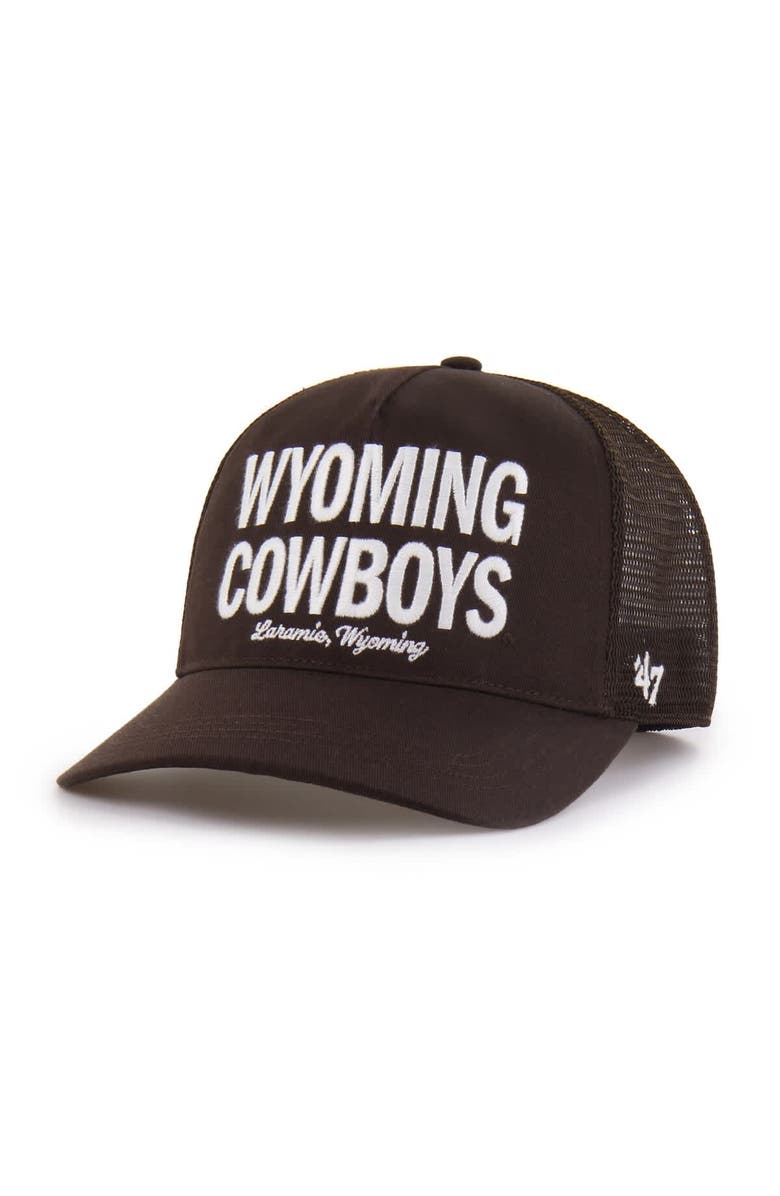 '47 Men's '47 Brown Wyoming Cowboys Contemporary Hitch Trucker Adjustable Hat, Main, color, Brown