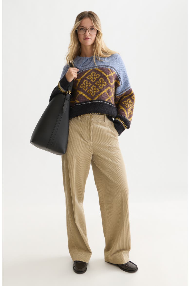 Fair Isle Boxy Fit Sweater, Alternate, color, SHALE