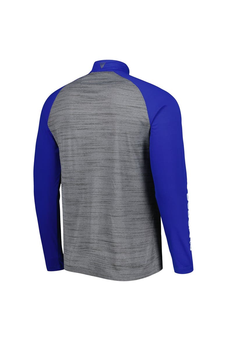 Men's Levelwear Heather Gray Los Angeles Dodgers Vandal Raglan Quarter-Zip Top, Alternate, color, Heather Gray