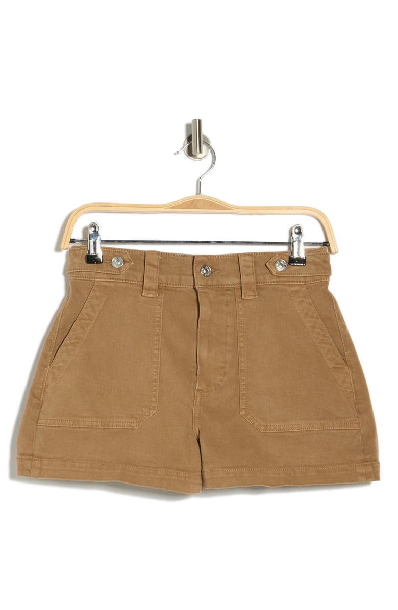 PAIGE Anessa Button Tab Denim Shorts, Alternate, color, Vintage Canewood