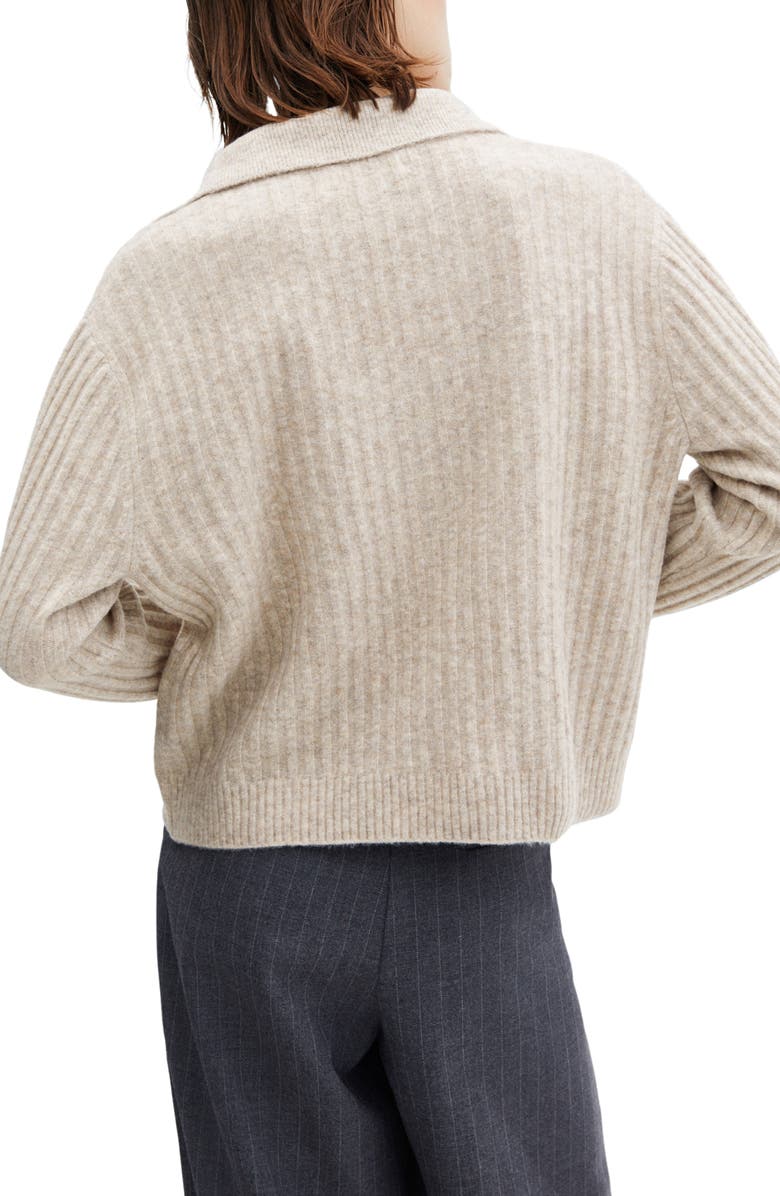 MANGO Johnny Collar Rib Sweater, Alternate, color, 