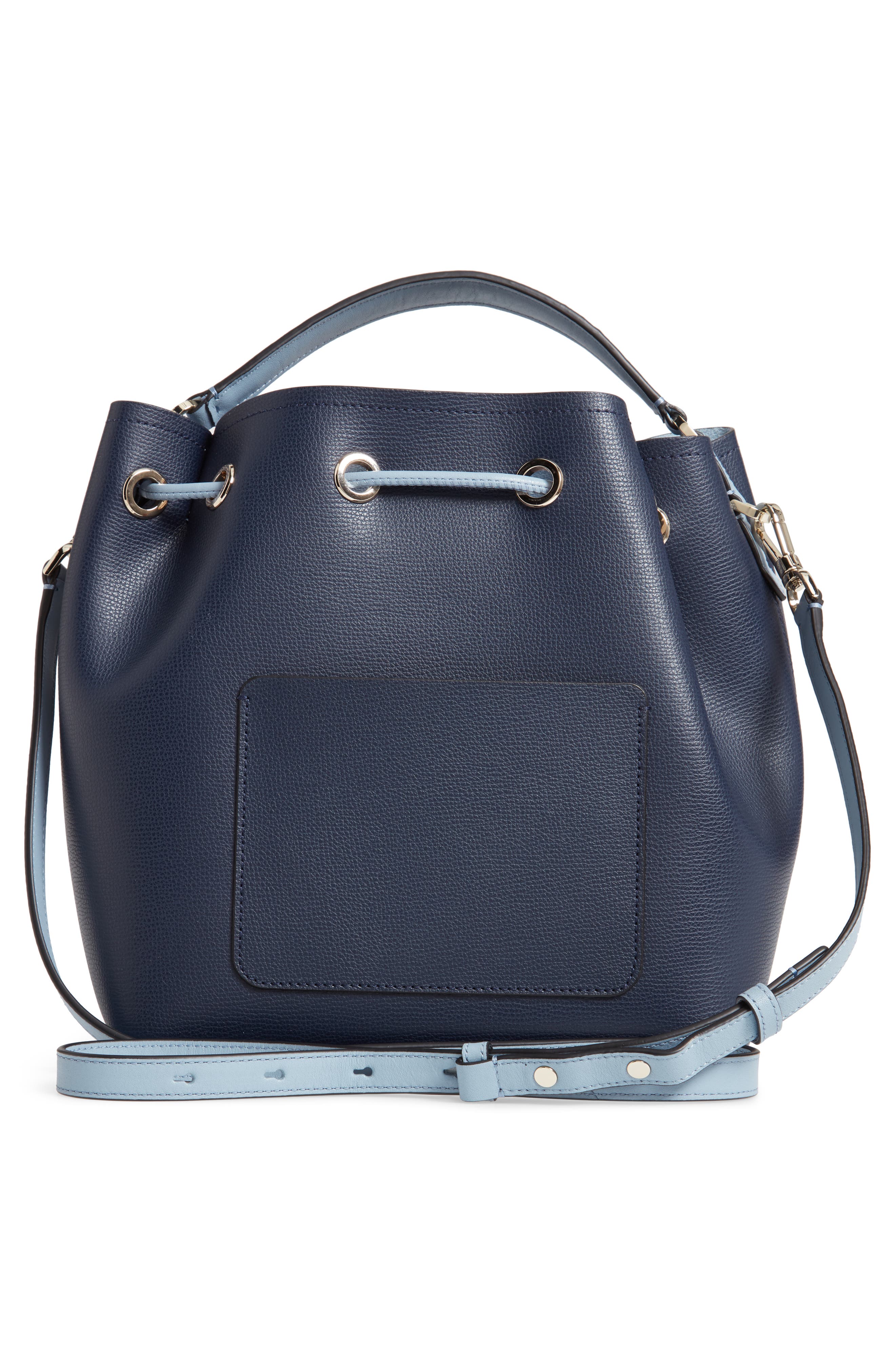 medium vivian leather bucket bag, Alternate, color, BLAZER BLUE