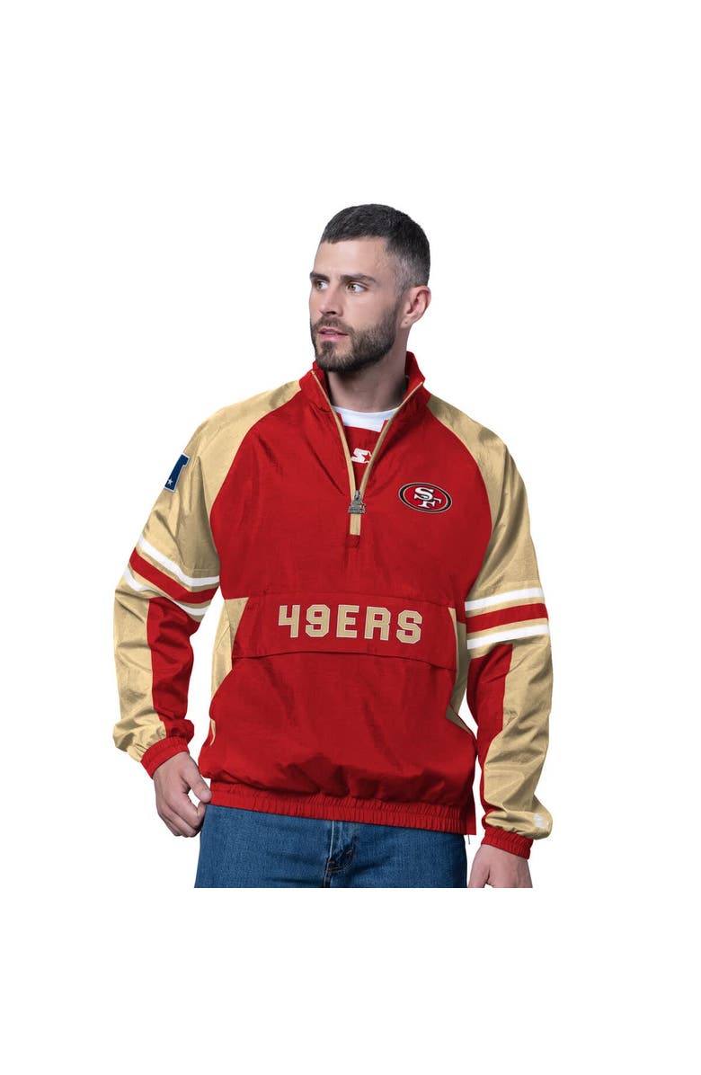 STARTER Men's Starter Scarlet San Francisco 49ers Prospect Half-Zip Pullover, Main, color, Scarlet