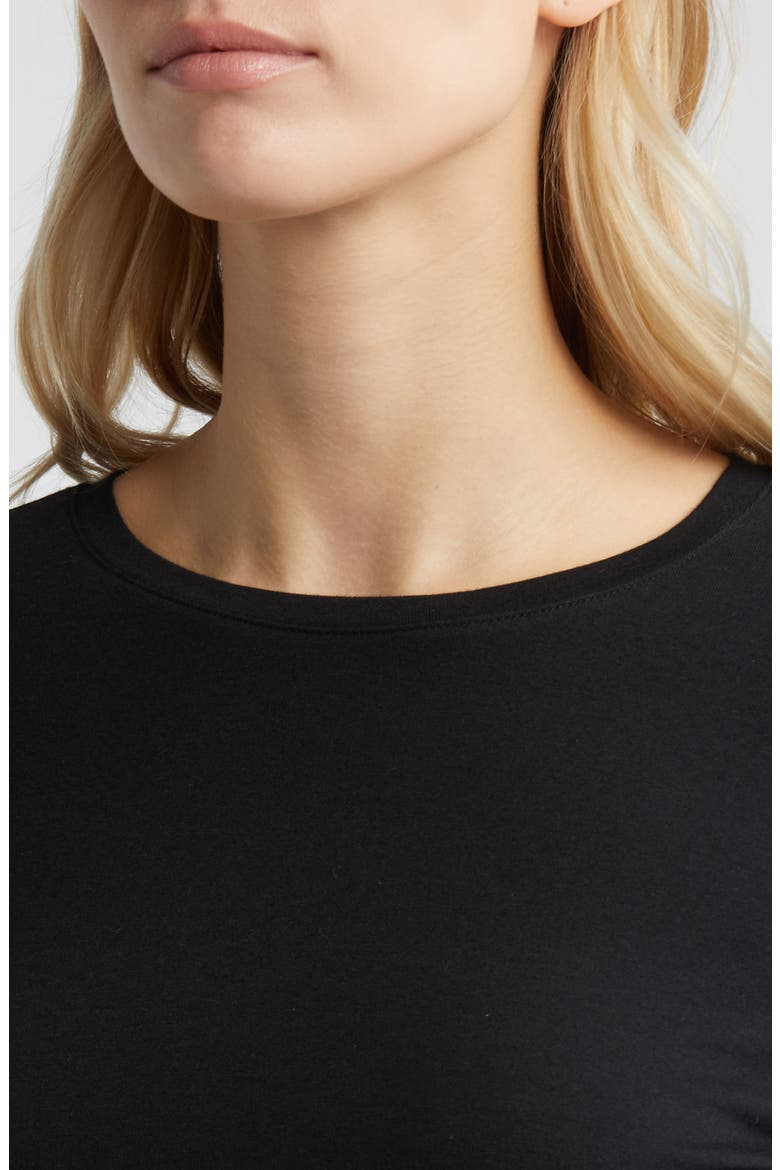 Crewneck Long Sleeve T-Shirt, Alternate, color, BLACK