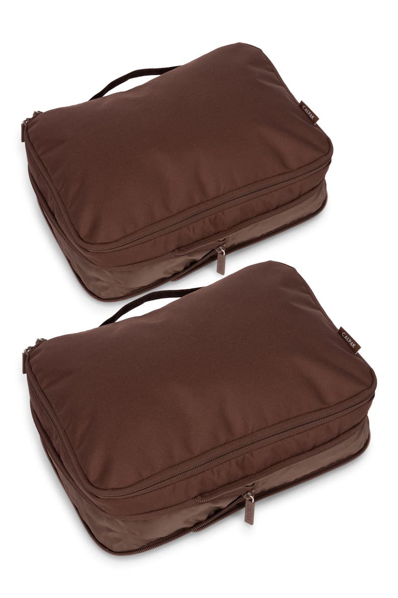 Medium 2-Piece Compression Packing Cube Set, Alternate, color, WALNUT