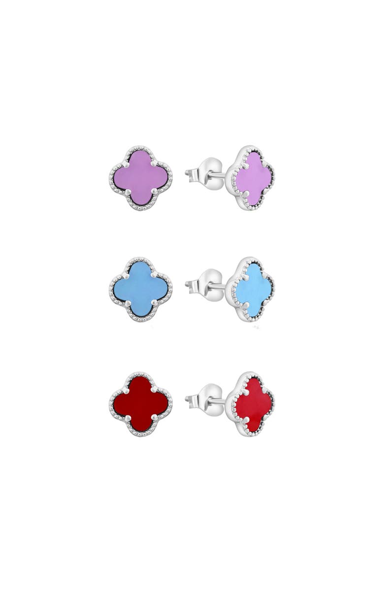 Donatello Gian Turquoise Studs Earrings 3pk Set, Main, color, Silver