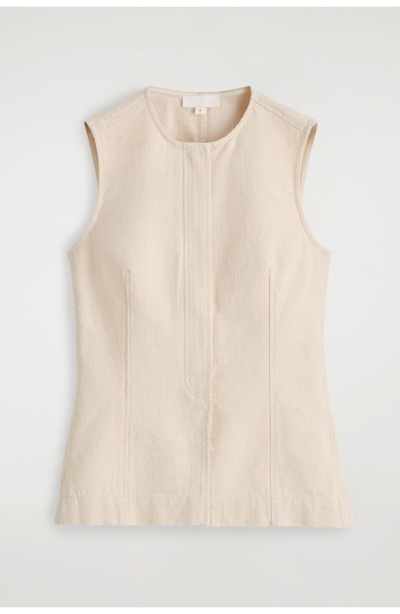 COS Sleeveless Denim Top, Alternate, color, Off-White