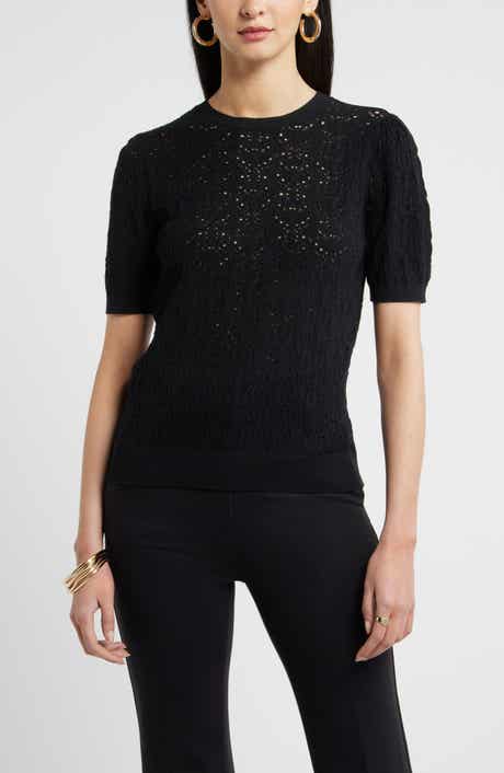 Pointelle Crewneck Sweater