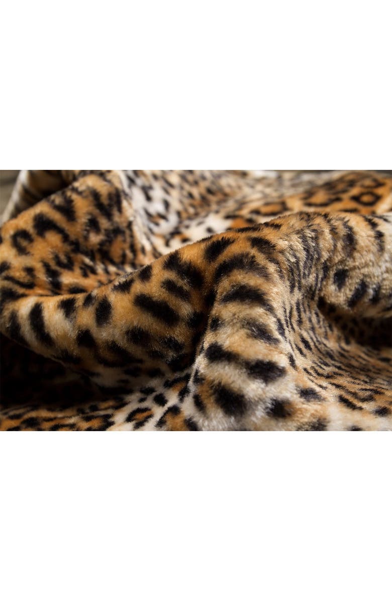 LUXE Faux Fur Throw - Leopard, Alternate, color,