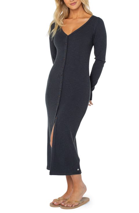 Terrace Long Sleeve Cotton Blend Rib Dress