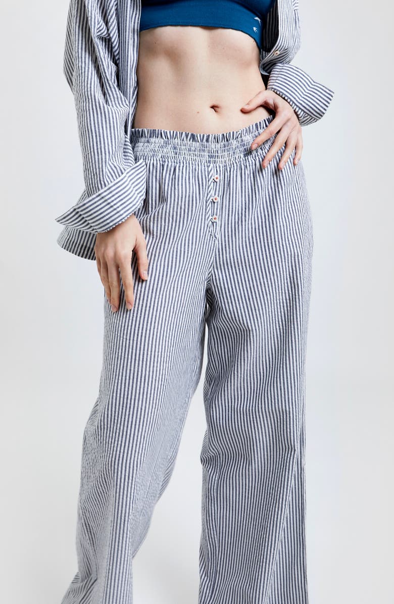 PEACHAUS Chicory Striped Woven-Cotton Pajama Pants, Main, color,