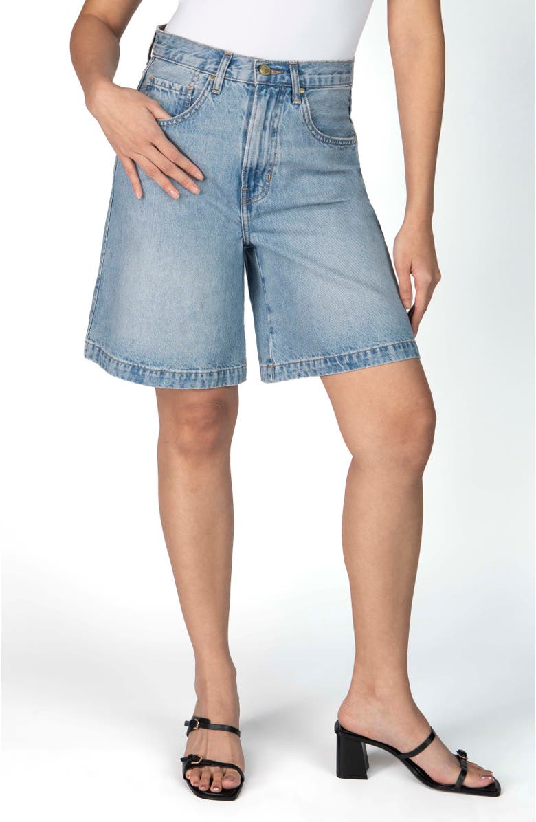 Nelle Atelier The Sara Petite Denim Short, Main, color, Sky