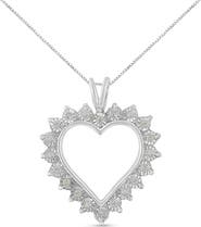 Haus of Brilliance Silver 1/4 Cttw Miracle Set Diamond Open Heart Pendant Necklace