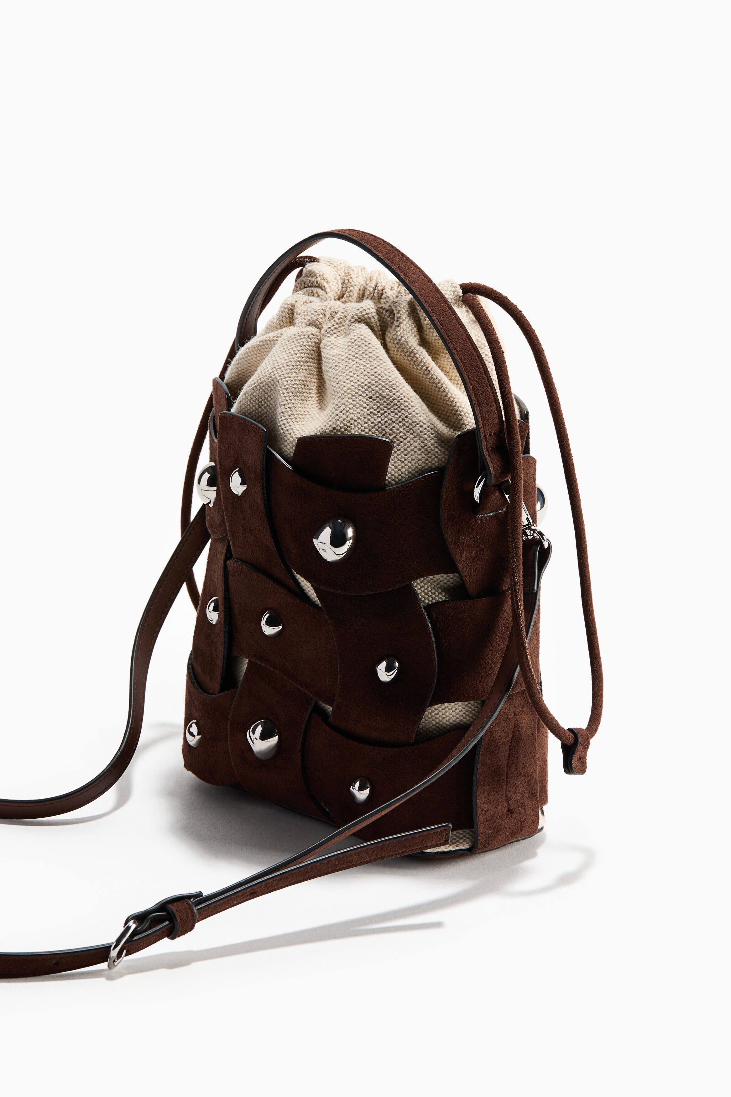 H&M Crossbody Bucket Bag, Alternate, color, Dark Brown