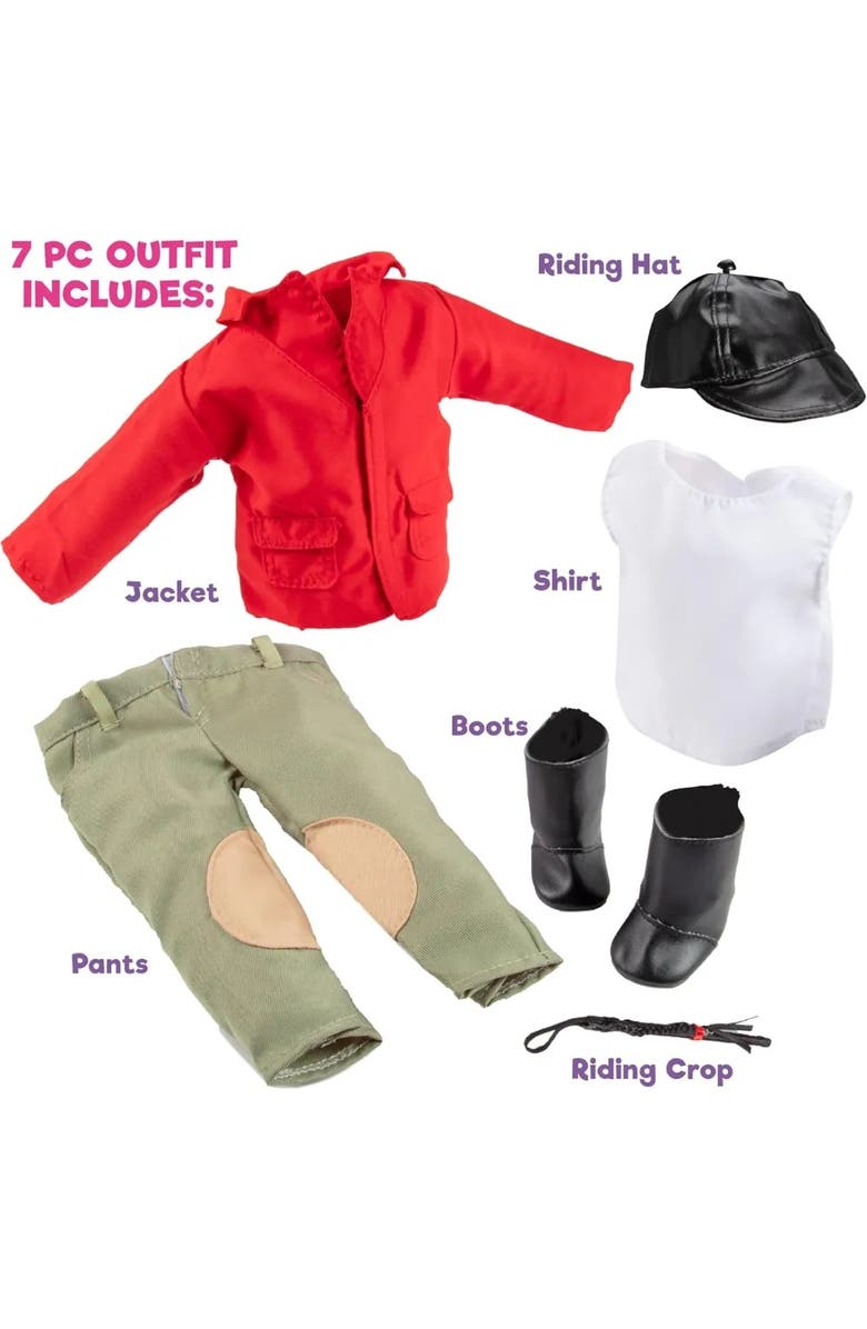Dress Along Dolly Horseback Riding Outfit for 18" Dolls, Alternate, color, Red