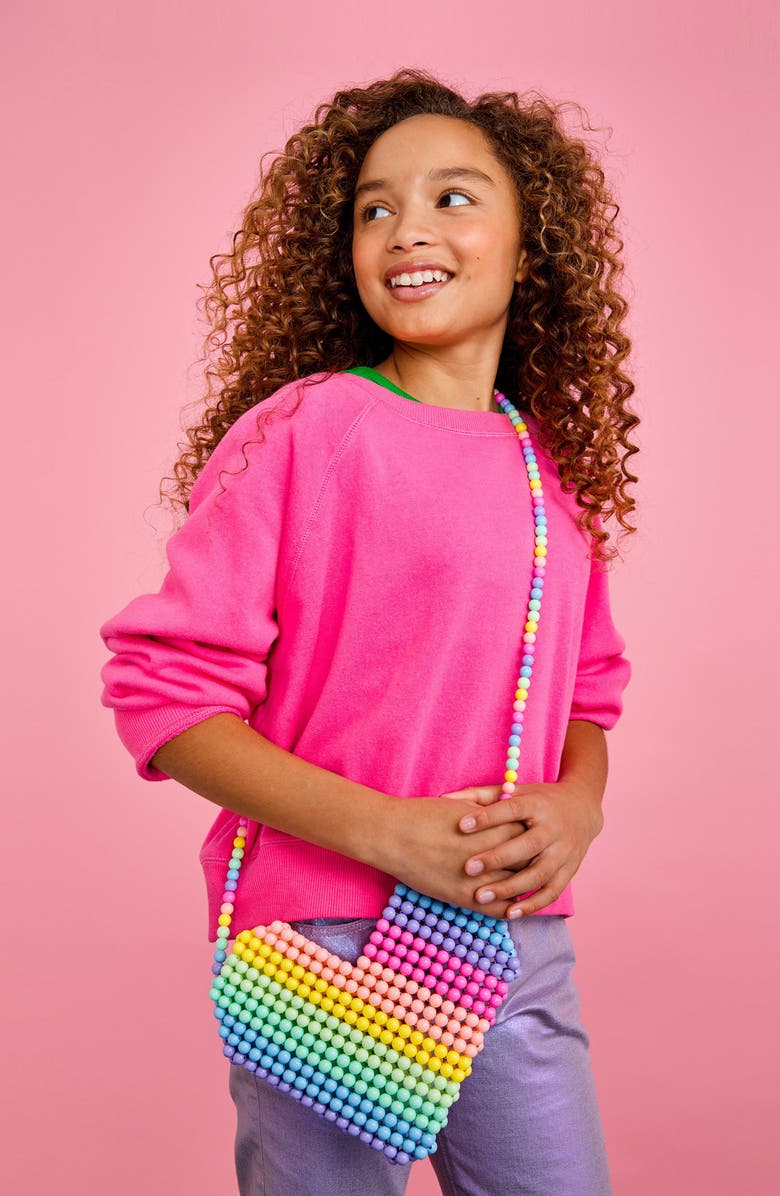 Iscream Rainbow Heart Bead Crossbody Bag, Alternate, color,