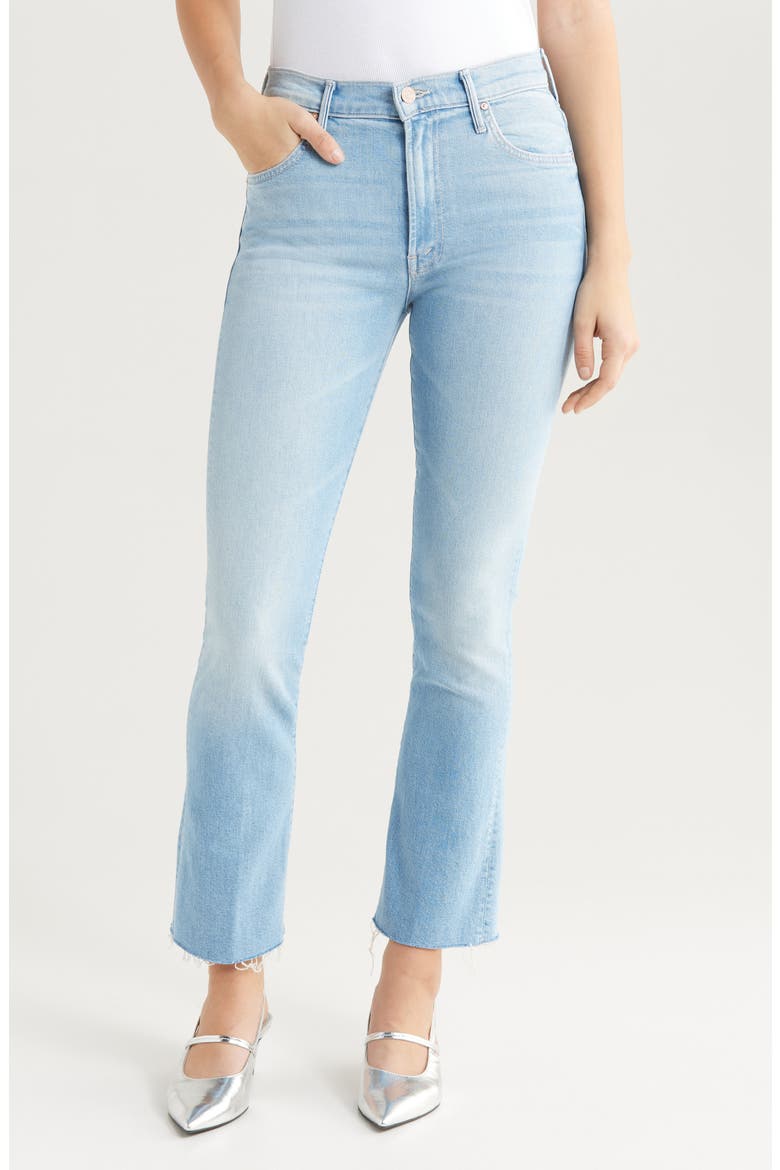 The Insider High Waist Fray Hem Crop Bootcut Jeans, Main, color, FRIENDLY REMINDER