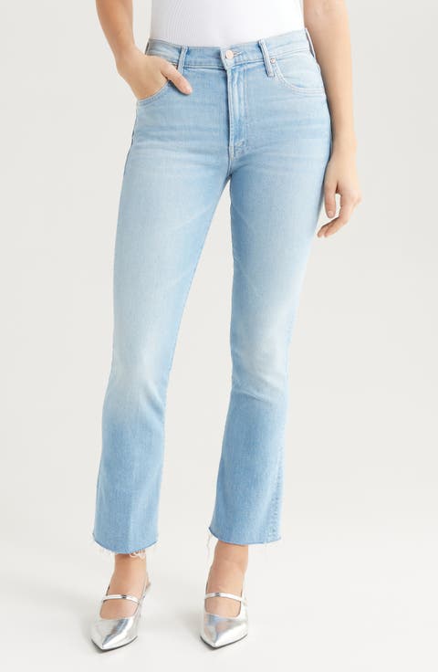 The Insider High Waist Fray Hem Crop Bootcut Jeans
