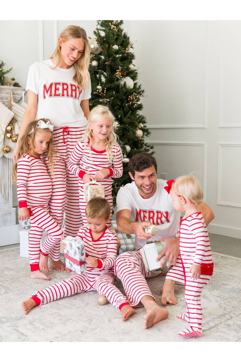 Modal Blend Ruffle One Piece Footie Pajamas, Alternate, color, Red & White Stripe
