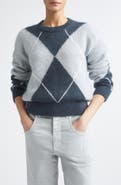 Eleventy Argyle Plaid Mohair & Silk Sweater