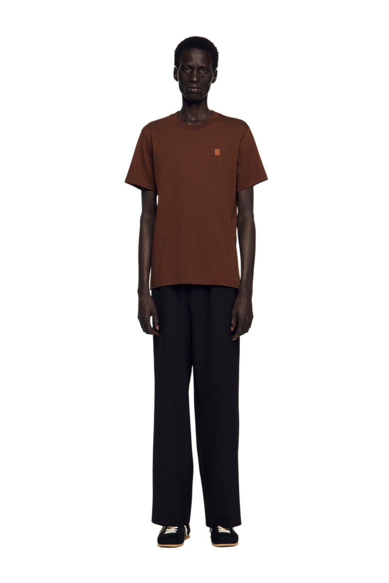Leather logo T-shirt, Alternate, color, Ginger bread