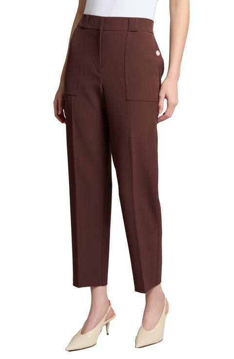 Patch Pocket Ankle Straight Leg Pants
