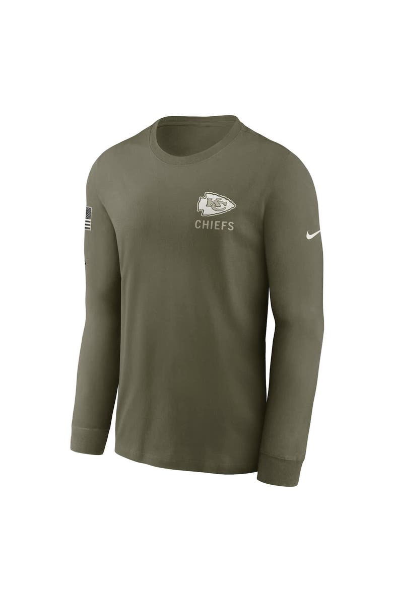 Nike Men's Nike Olive Kansas City Chiefs 2025 Salute to Service Sideline Long Sleeve T-Shirt, Alternate, color, Olive