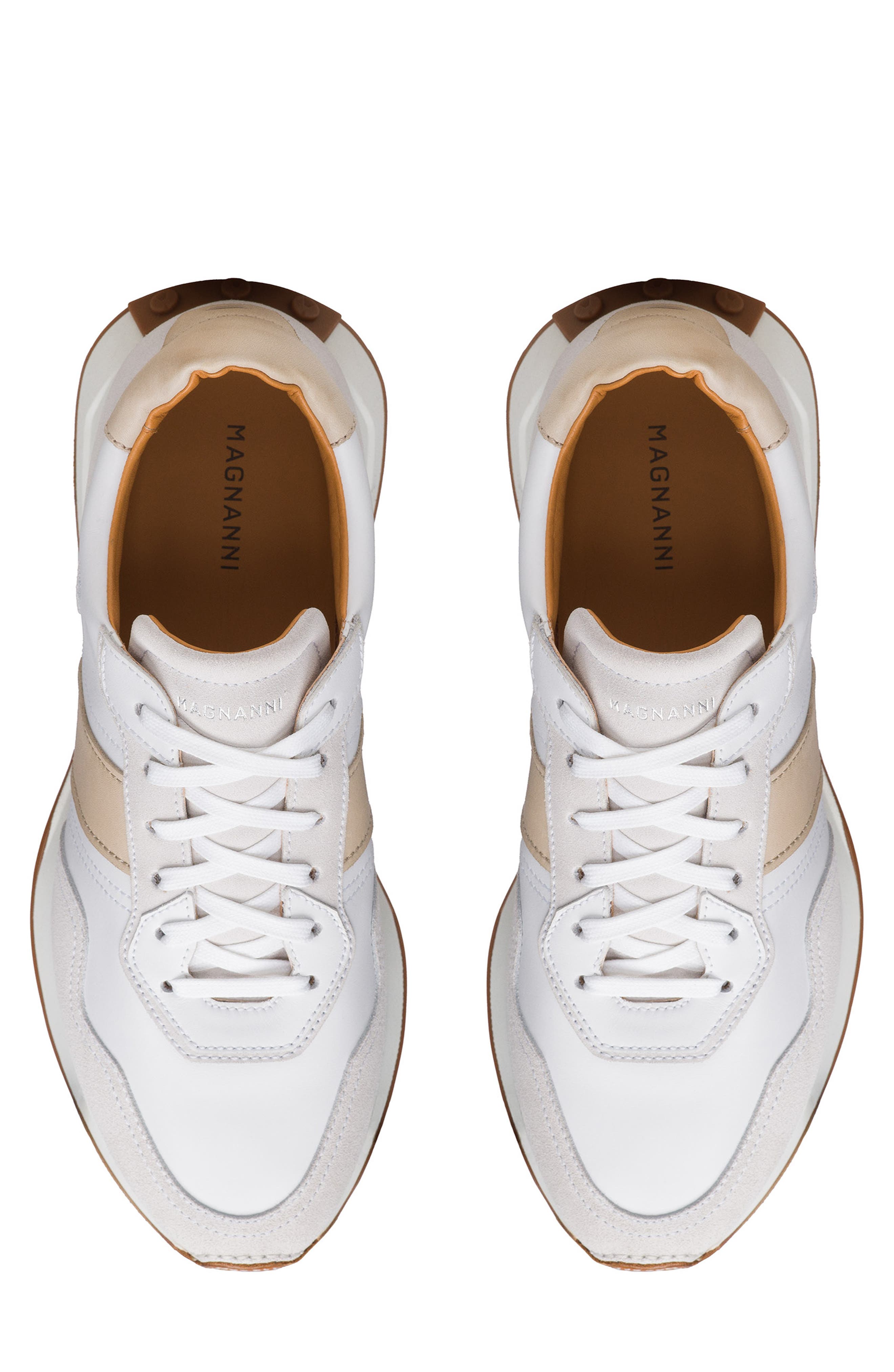 Magnanni Romero II Sneaker, Alternate, color, White And Cream