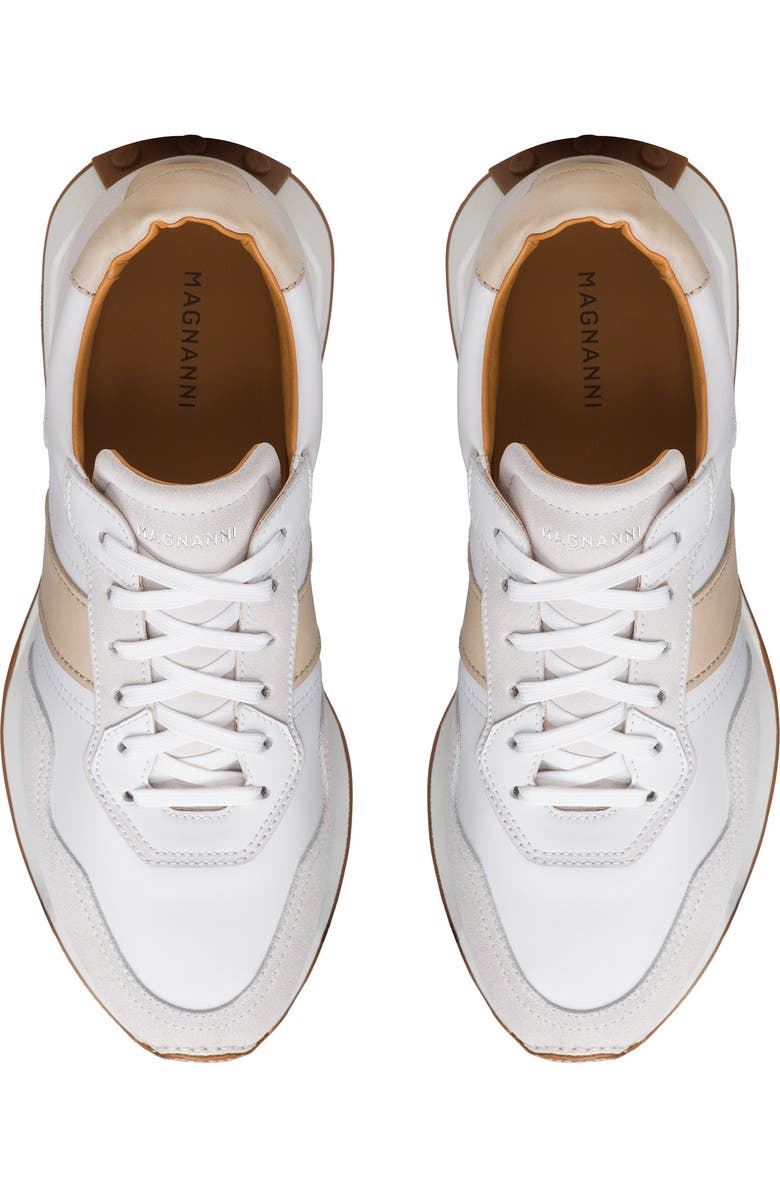 Magnanni Romero II Sneaker, Alternate, color, White And Cream