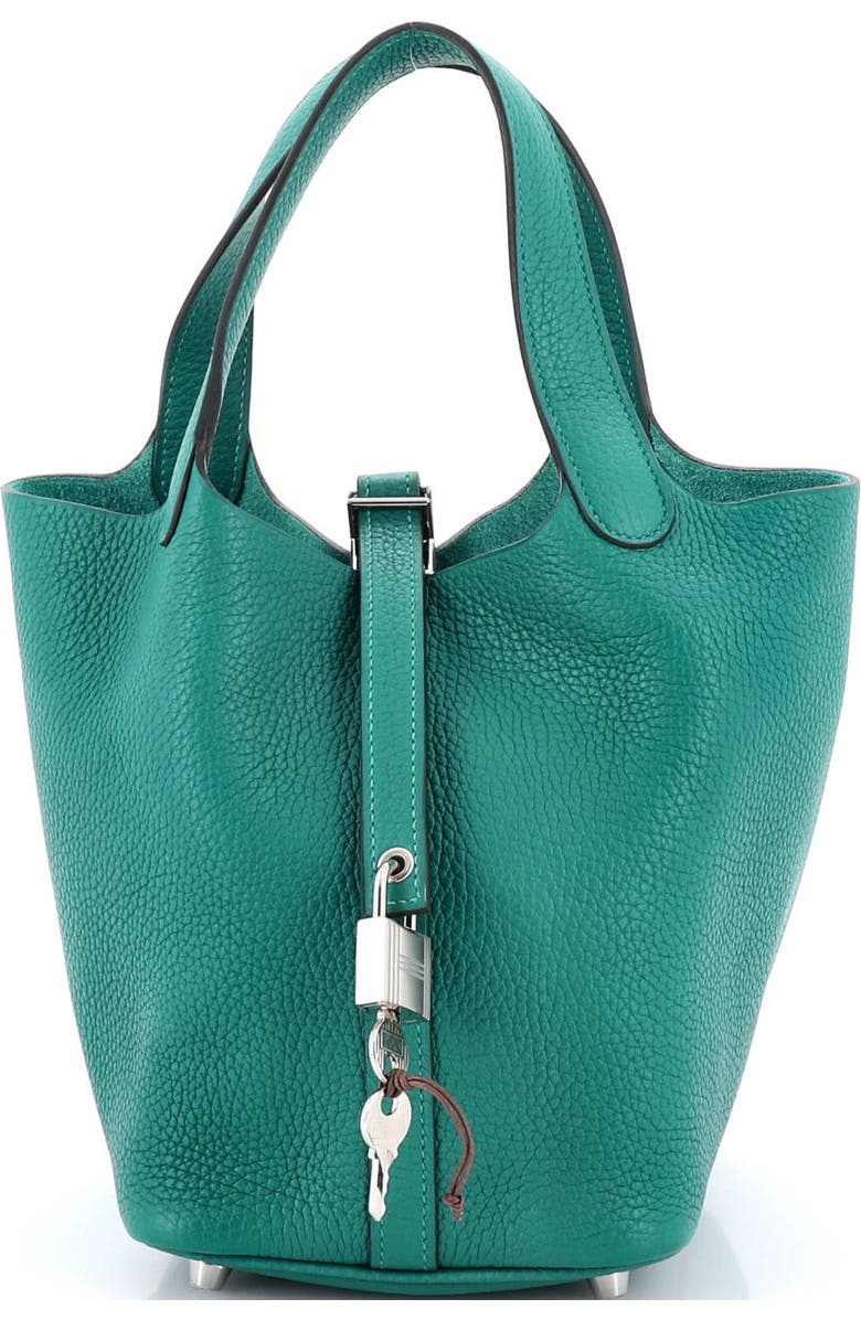 Pre-Owned Hermes Picotin Lock Bag Clemence PM, Main, color, Vert Vertigo
