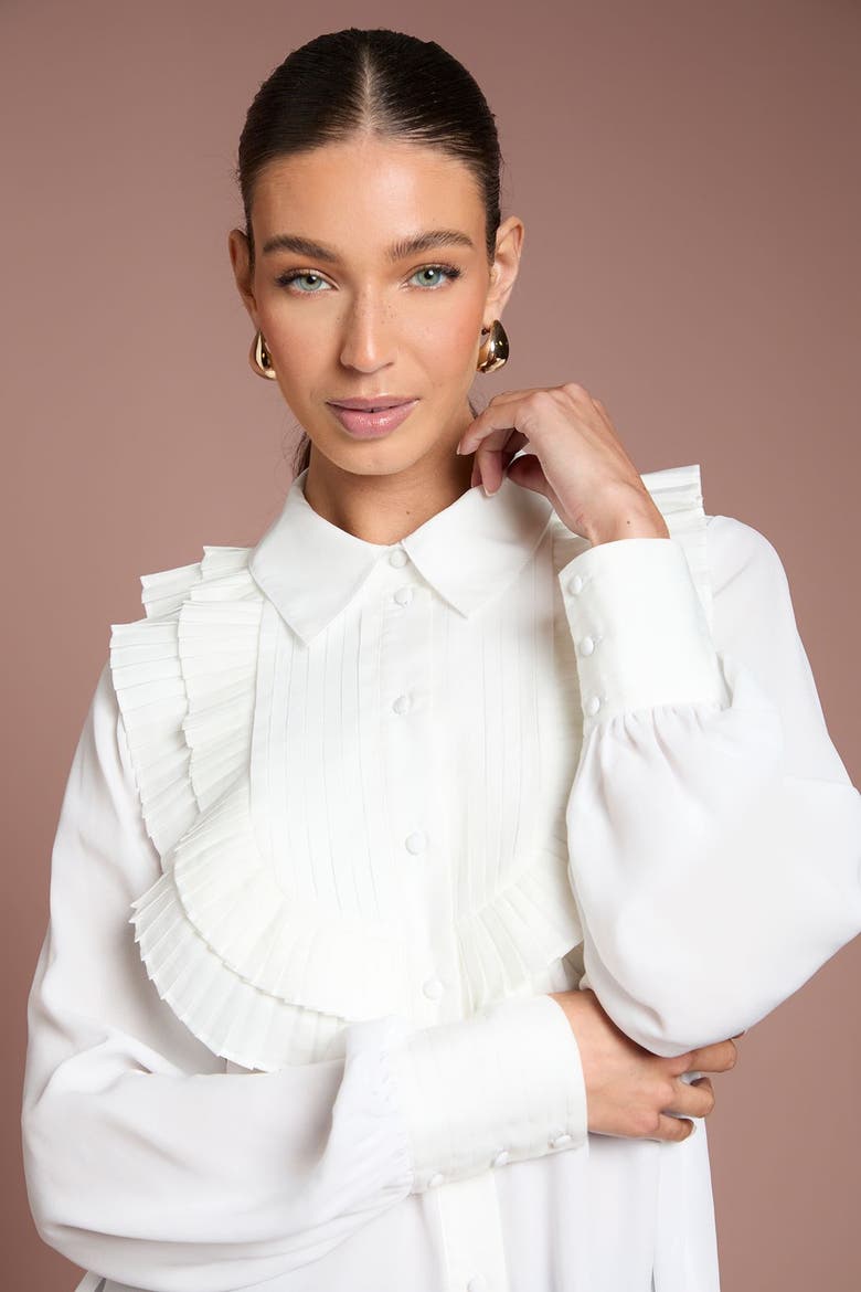 Ruffle Shirt, Alternate, color, Ivory