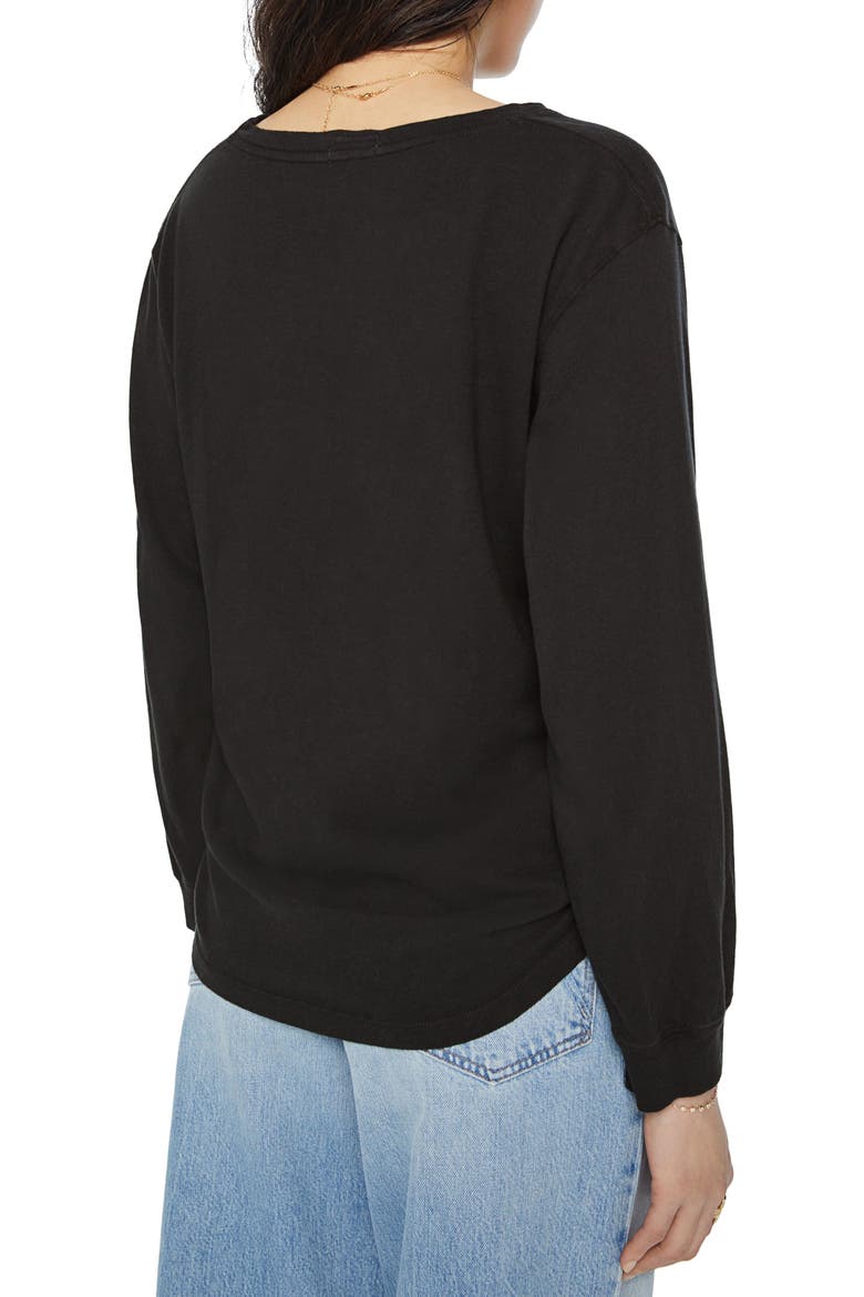 The Long Sleeve Rowdy Cotton T-Shirt, Alternate, color, BLACK