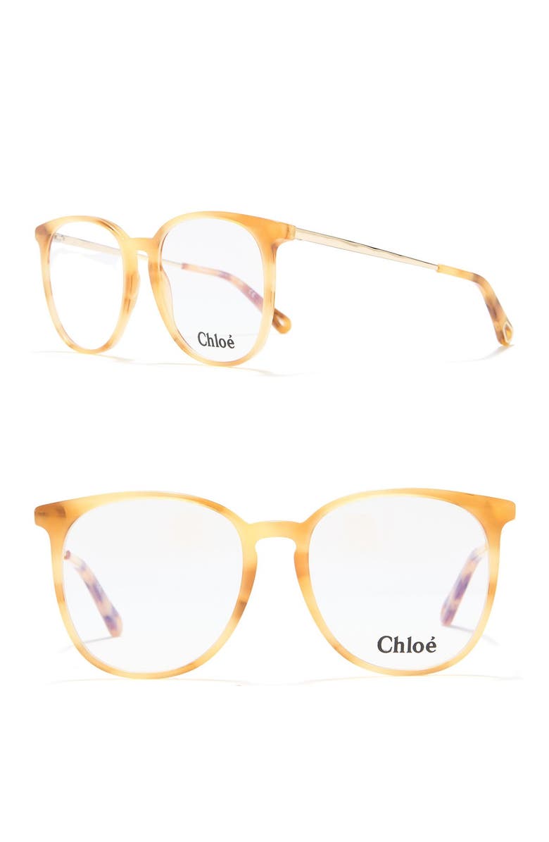 Chloé 53mm Mod Rectangle Full Rim Optical Frames, Main, color, 
