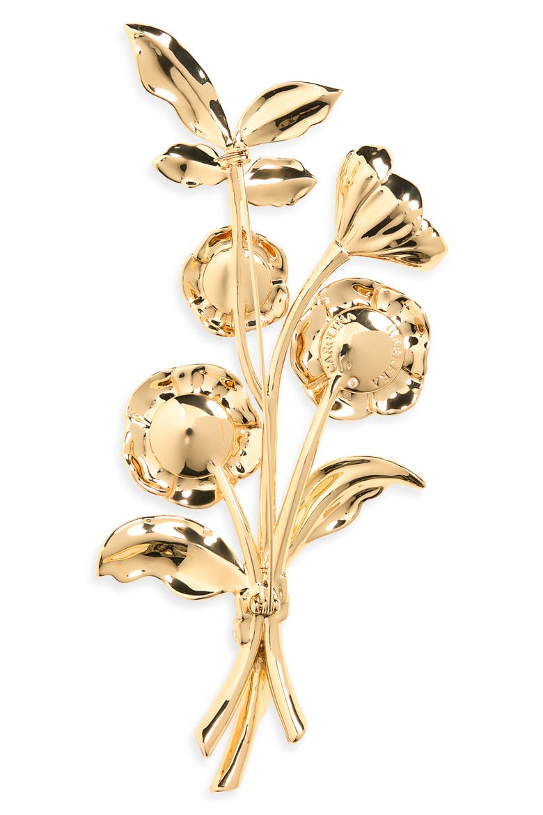 Flower Brooch, Alternate, color, GOLD